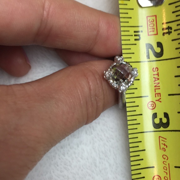 NWT Judith Ripka Sterling Silver, White Topaz Ring - Picture 7 of 7